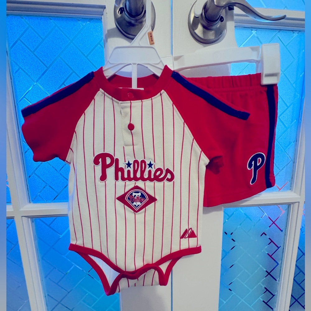 Majestic- Boys Phillies onesie/short outfit  - 3-6 months